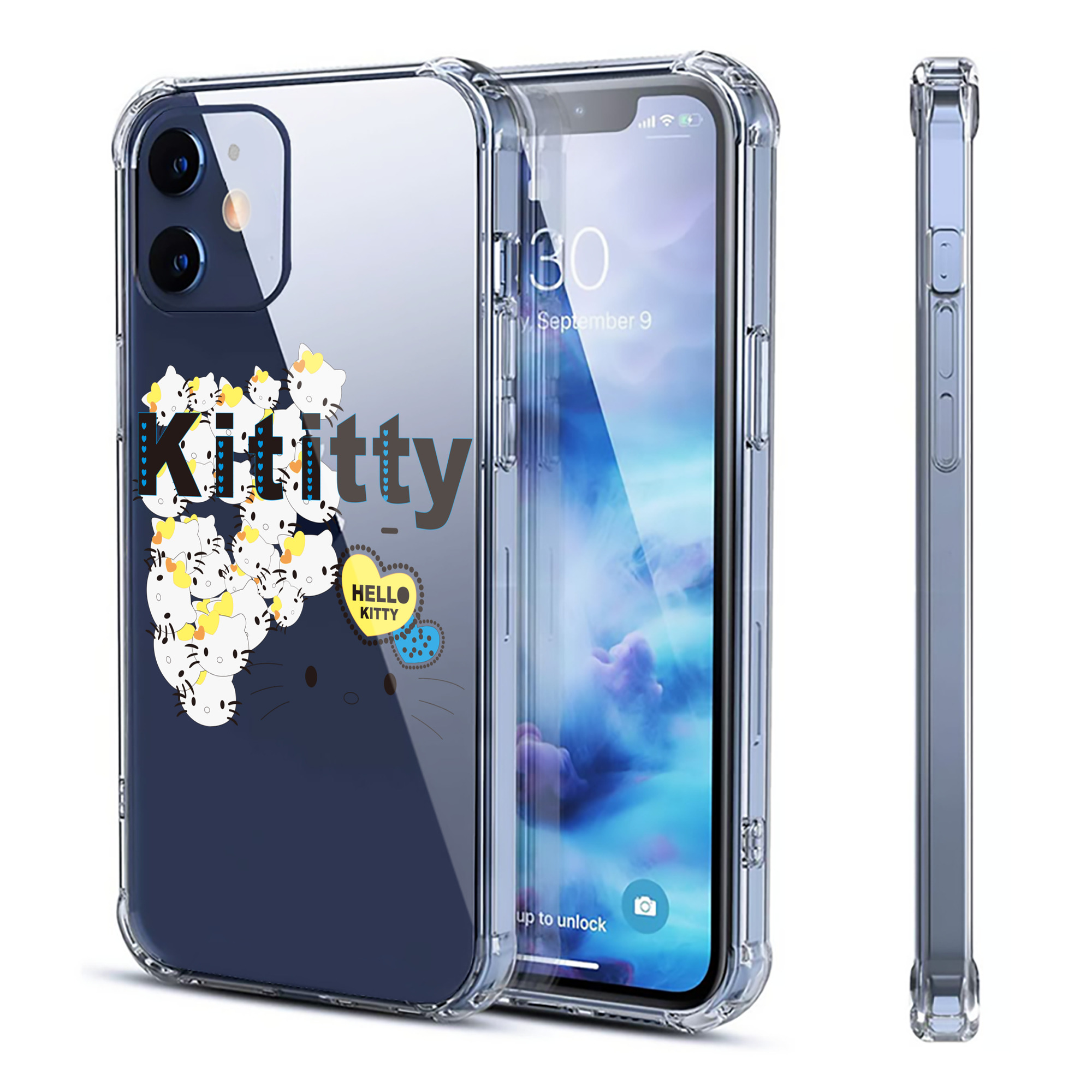 （画像用） Hello Kitty ハローキティ 【iPhone 12シリーズ対応】透明スマホケース（クリアソフトケース）